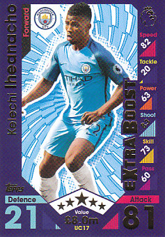 Kelechi Iheanacho Manchester City 2016/17 Topps Match Attax Extra Update Card #UC17